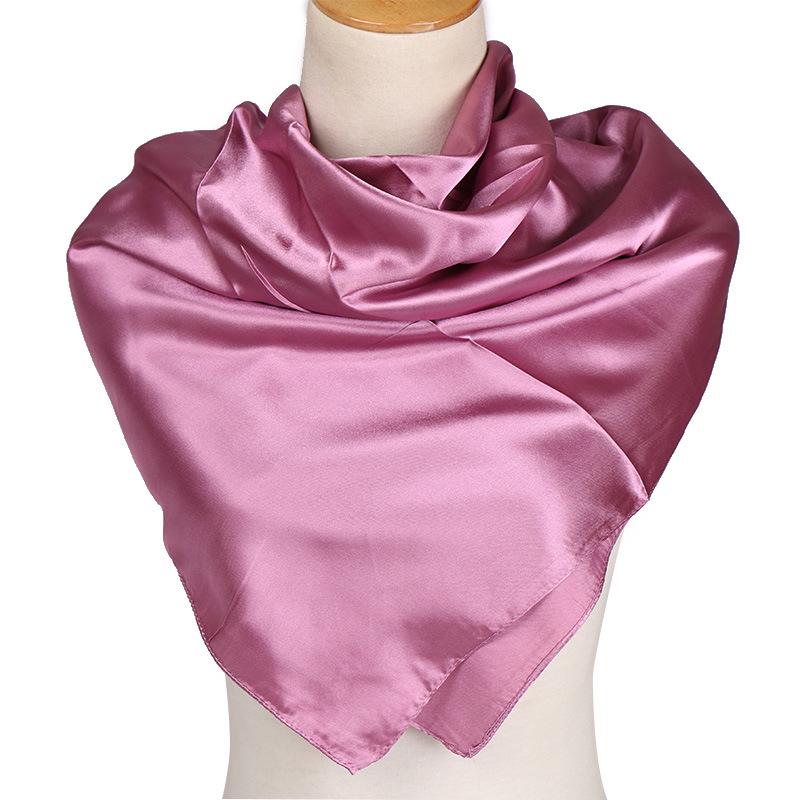Professional Solid Color Fashion Imitation Silk Scarf - Classic Women's Multi-Use Satin Square Scarf, Popular In Malaysia and Indonesia (YW102).