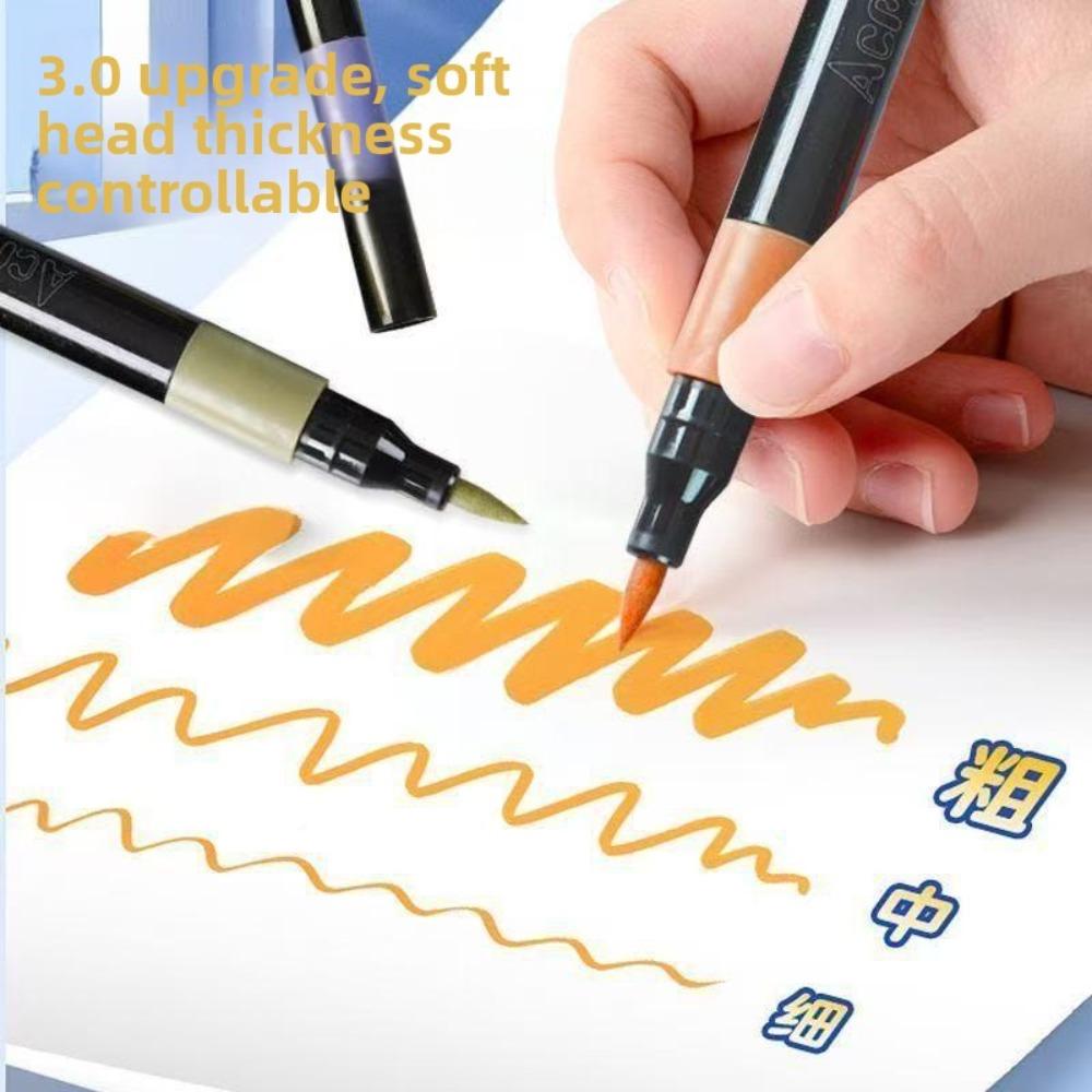 80-12 Barev Černá Krabička Měkké Hroty Akrylové Fixy, Neprosakující Mísitelné Barvicí Fixy, Dětské DIY Graffiti Kreslení Akvarelové Fixy