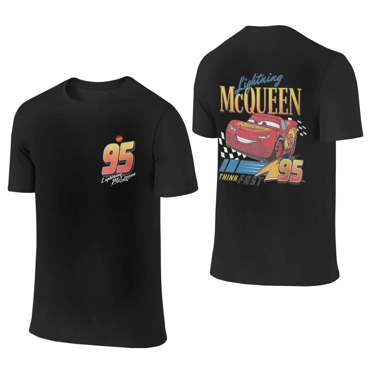 

2025 Summer Lightning Mcqueen and Sally T Shirt For Couples Mcqueen Sally T-shirts Double-sided Print Tee For Men Women 4XL