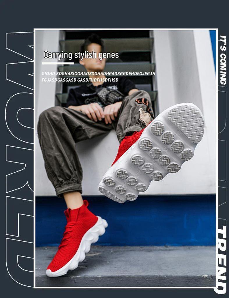 Koreanischer Stil Herren Übergröße Leichte Atmungsaktive Socken-Sneaker - Trendige Lässige Vulkan-Sportschuhe