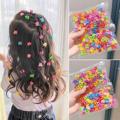 50 Stück Mädchen Niedlich Bunt Blume Stern Krone Kleine Haarspangen Reizende Haardekoration Krallenspangen Haarnadeln Kinder Süße Haaraccessoires