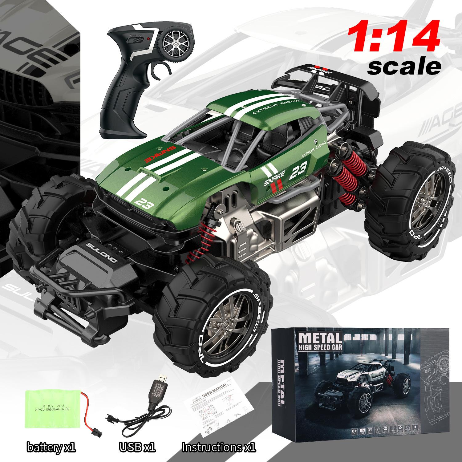 

Rc Remote Control Car Alloy High-Speed Car Big Foot Four-Wheel Drive Off-Road Vehicle Mountain Climbing Car Children S Toy Car 1:14