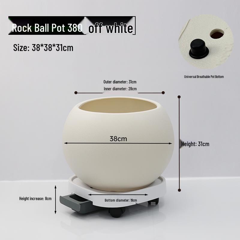 Nordic Spherical Resin Flower Pot - Versatile & Durable for Indoor/Outdoor Use, Large Diameter