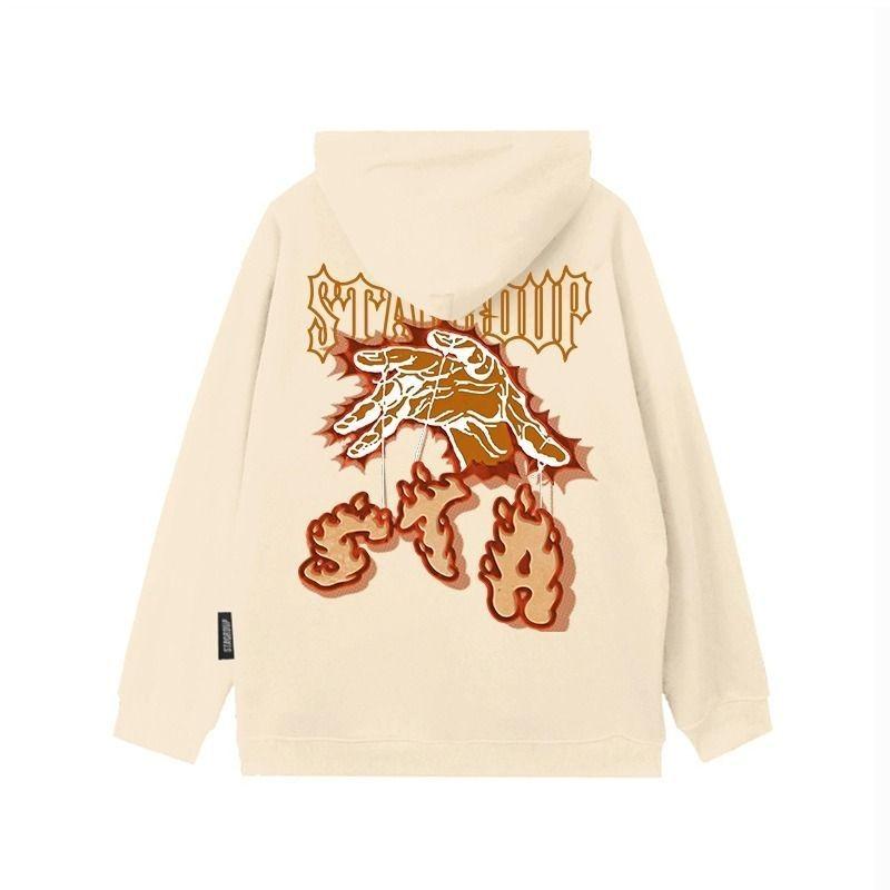 M-8XL Large Hoodie American Street Trendy Brand Flame Element Print Suitable For Men's And Women's Jackets