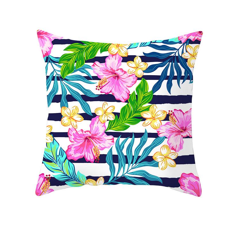 Summer Tropical Plants Decorative Pillowcase Green Leaves Throw Pillow Case Polyester Printing Pillow Cover 45X45Cm