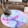 Mermaid Tail Chair Mat - Round Carpet for Home Decor, Office, Living Room