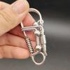 Stainless Steel Handicraft Key Ring Hanging Keychain Waist Buckle Matte Matte Bead Trinket Car Keyring Men Small Gift Decoration