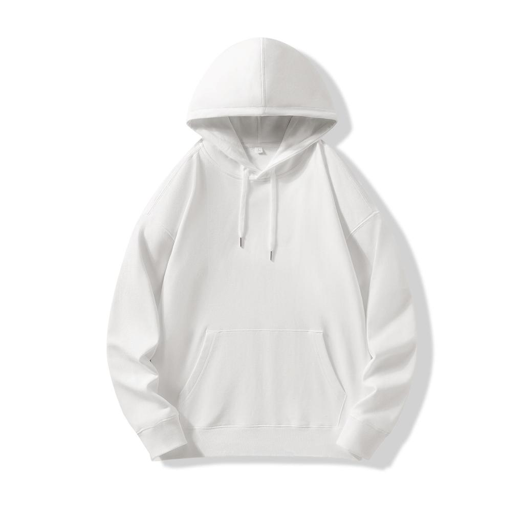 Unisex Pure Cotton Hooded Sweatshirt: Trendy Autumn/Winter Workwear with Loose Fit and Printed Logo