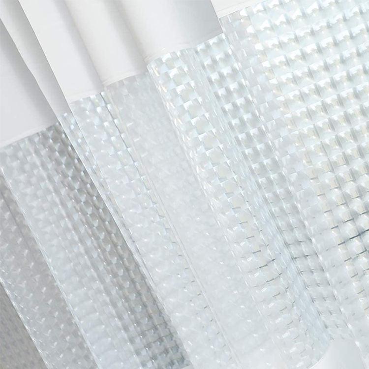 Cortină de Duș Impermeabilă PEVA cu Îmbinare 3D cu Cârlige - Fără Găurire, Îngroșată, Stil la Modă
