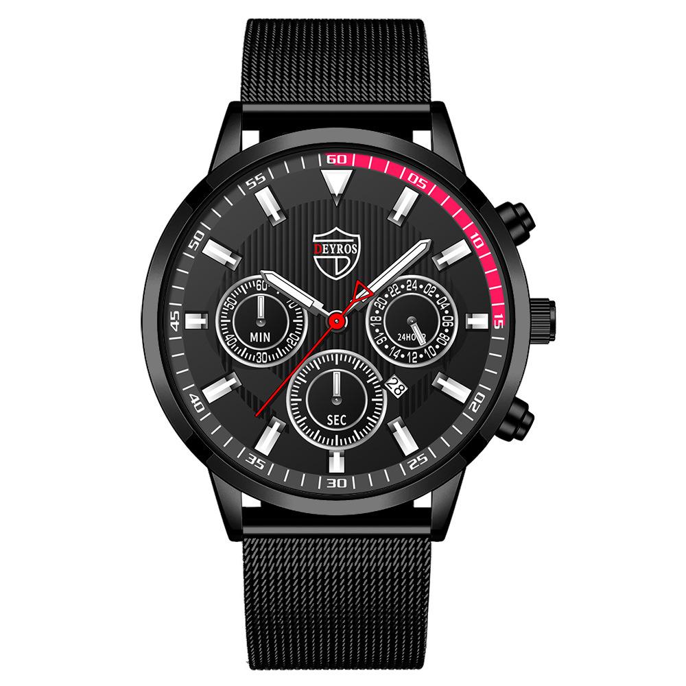 Milan Mesh Belt Watch Men'S Trend Fashion Calendar Luminous Quartz Watch