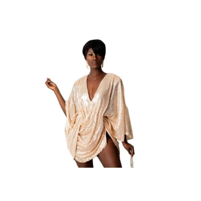 Wiosna nowa europejska, amerykańska, niezależna stacja damska odzież plisowana koraliki seksowna modna sukienka sukienka