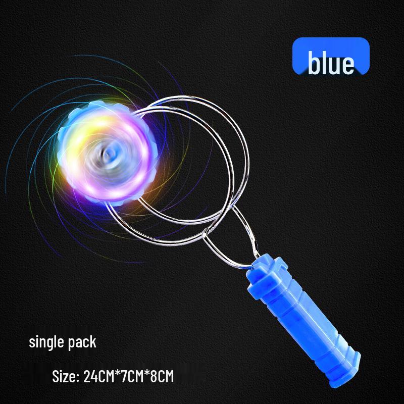 

Hand-Cranked Inertial Magic Spinning Top with Seven-Color Lights and Magnetic Track - Children s Educational Toy