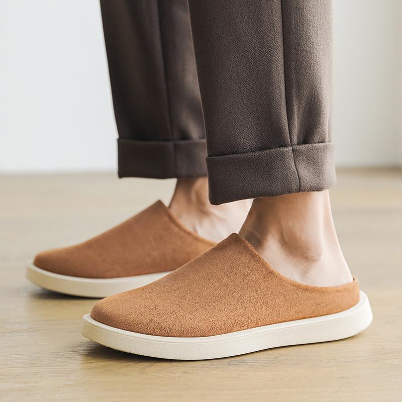 

Мода 2025 Новая мужская повседневная обувь для мужчин Осень Мужские сандалии Шлепанцы Модные легкие уличные мужские замшевые мюли Сандалии с пробковой стелькой 39 коричневый