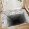 3D Optical Illusion Welcome Mat with Endless Pit Design Non-Slip Floor Mat for Unique Home Decor, Black Gray Carpet Gift