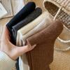 Female Autumn and Winter Warm Vertical Strip Thin Wool Calf Pile Socks