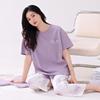 Pajamas women's summer pure cotton short-sleeved printed cropped pants thin cotton women's loungewear summer loose large size set