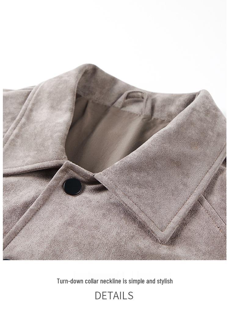 2025 Men's Suede Velvet Jacket: Elastic Lapel, Casual, Comfortable, Fashionable, Versatile for Spring and Autumn