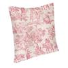 Red And White Toile De Jouy Cushion Covers Sofa Home Decor Square Throw Pillow Cover 45x45cm