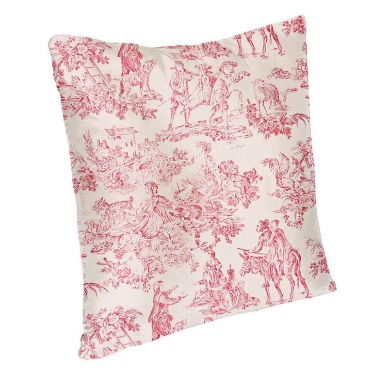 Red And White Toile De Jouy Cushion Covers Sofa Home Decor Square Throw Pillow Cover 45x45cm