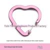 Heart-shaped Aluminum Carabiner Keychain with Steel Wire Hook and Multi-functional Buckle