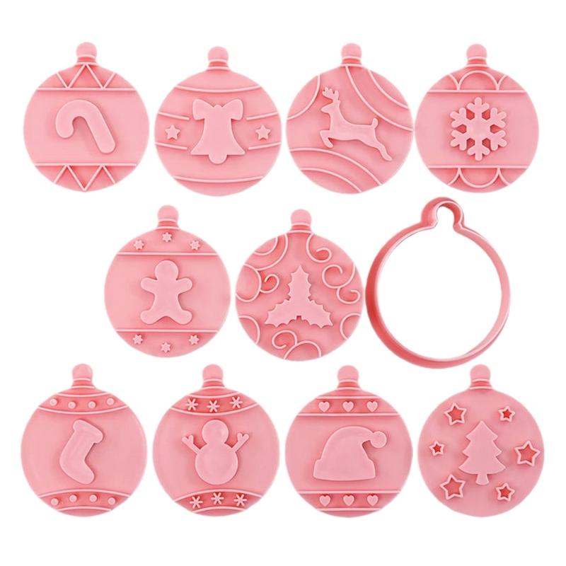Christmas Themed Cookie Cutters 10Pcs Nontoxic PP Materials Baking Tool Cookie Baking Accessories For Festival Dessert 1