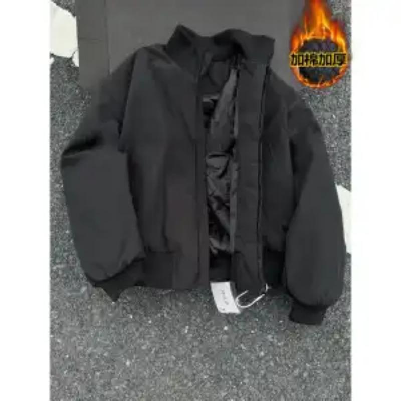 Warme Baumwollgepolsterte Jacke für Herren Winter Kurze Silhouette Stehkragen Lässiger Mantel