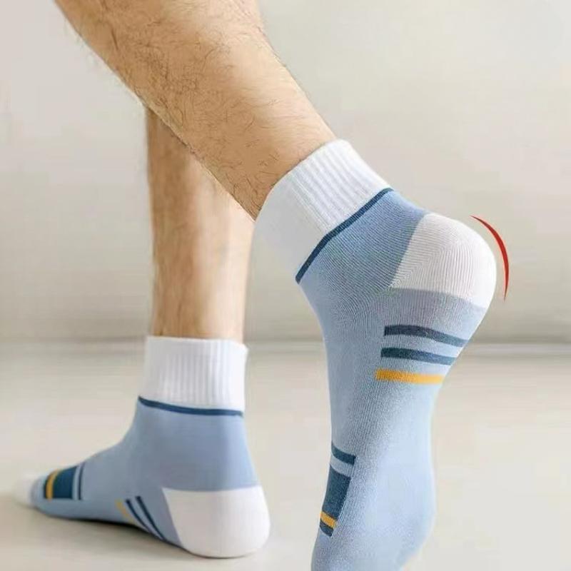 1/5/10 Paar Herren Gestreifte Mid-Calf Sportsocken Atmungsaktive Socken Freizeitsocken