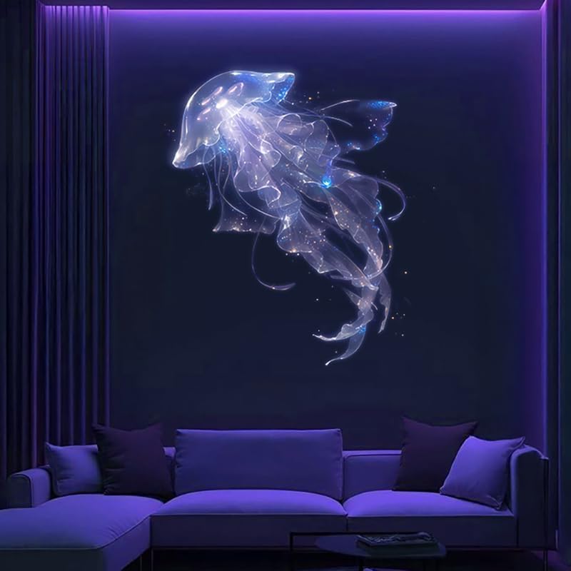 Starry Sky & Moon Light Projector with 10 Projection Patterns, Dimmable, Bedroom Night Light, Stylish Background Light, Interior Decor, Gift, Ocean &
