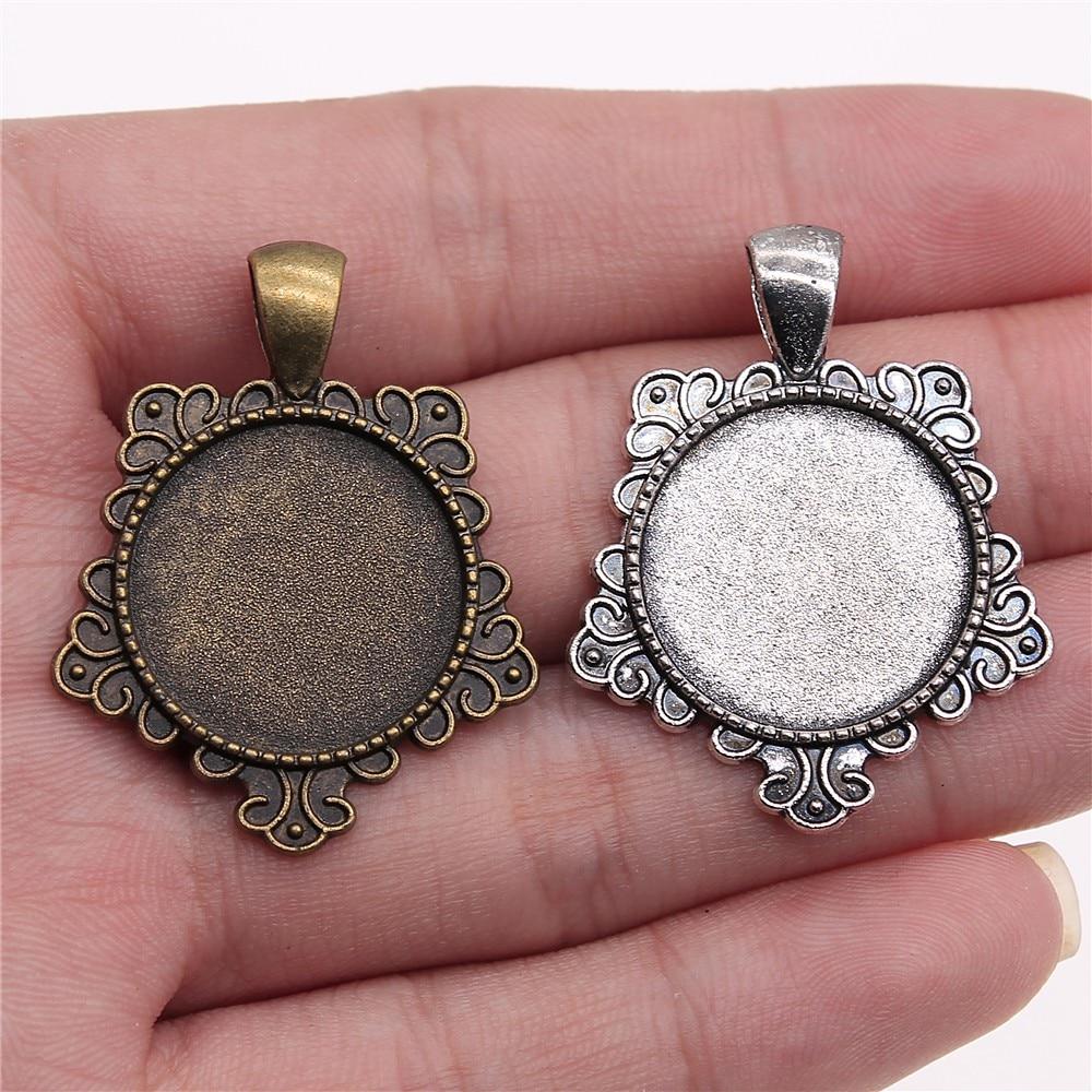 

5 шт., 20 мм, внутренний размер, круглый, модный, с боковой перфорацией, стиль, кабошон, основа, античная бронза, античное серебро, цвет In The Title античный бронзовый