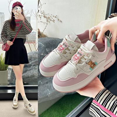 Małe białe buty damskie wiosenne nowe buty casualowe studenckie buty typu board urocze buty dla lalek sneakersy
