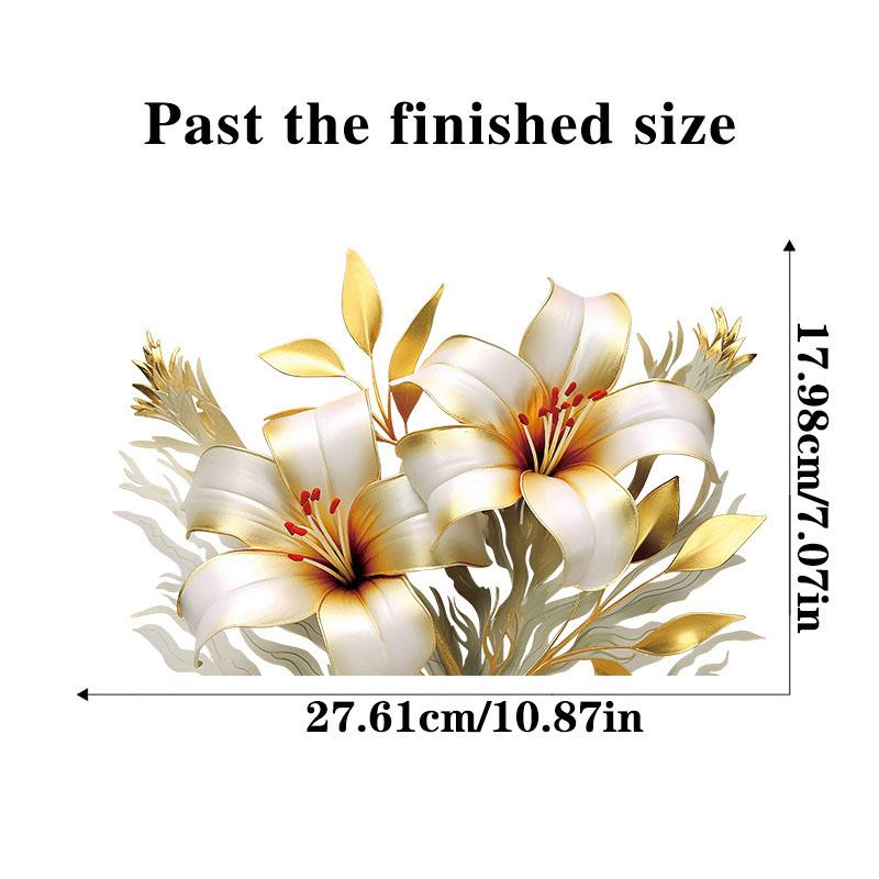 Lilienblumen Wandaufkleber für Fenster, Glastüren, Schminkspiegel, Heimdekoration, abnehmbar, selbstklebend