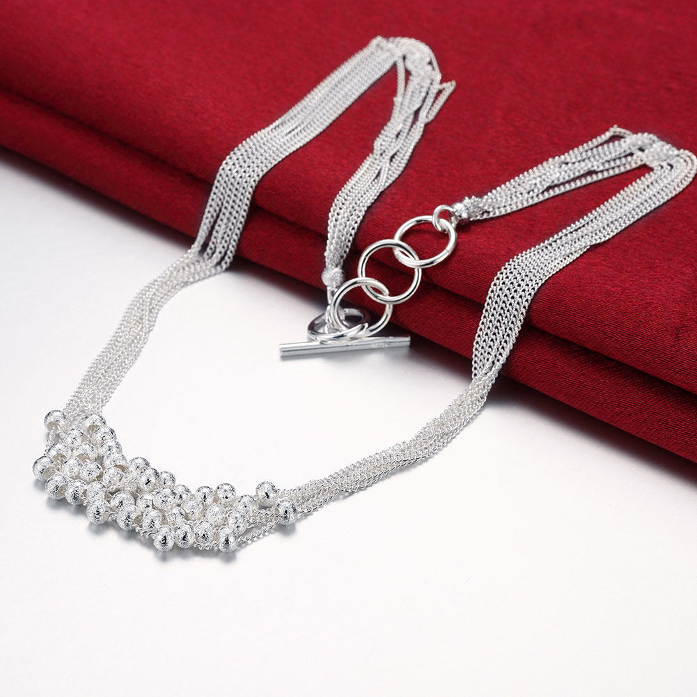 925 Stamped Silver Tassel Beads Grapes Necklace for Woman Fashion Noble Wedding Party Jewelry Christmas Gifts