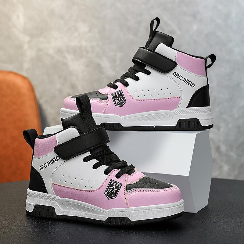 Children's autumn and winter campus 2025 high-top sports shoes Boys' fashion breathable shoes Middle and older children's girls' outdoor sports shoes