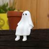 Sitting Ghost Figurine Halloween Ghost Statue Resin Desk Ghost Ornament for Indoor Planter Bookshelf Cabinet Decoration