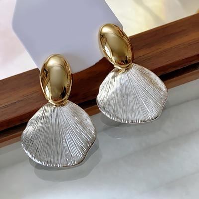 Vintage Metall Shell Stud Ohrringe Für Frauen Punk Geometrie Baumeln Ohrringe Schmuck