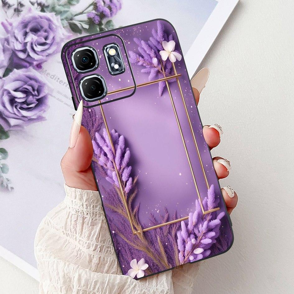 For Infinix Hot 50i Case X6531 New Fashion Flower Love Heart Pattern Soft Silicone Cover For Infinix Smart 9 Smart9 X6532 Bumper