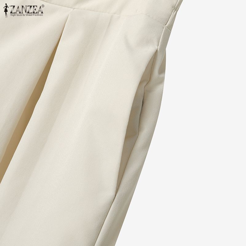 ZANZEA Women Sleeveless Vest Tops and Wide Leg Pants Casual Two Piece Suit Sets