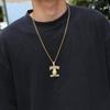 DEATHROW Hip Hop Zirkonový Náhrdelník s Písmenem - Evropské & Americké Trendy Rapové Šperky