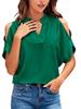 2026 Women's Off-the-Shoulder High-End Solid Color Short Sleeve Loose Shirt Base Layer