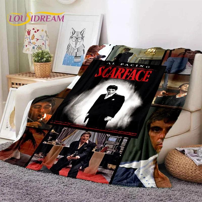 Scarface Tony 3D Printing Movie Soft Flannel Blanket for Beds Bedroom Sofa Picnic,Throw Blanket for Cover Outdoors Leisure Gift