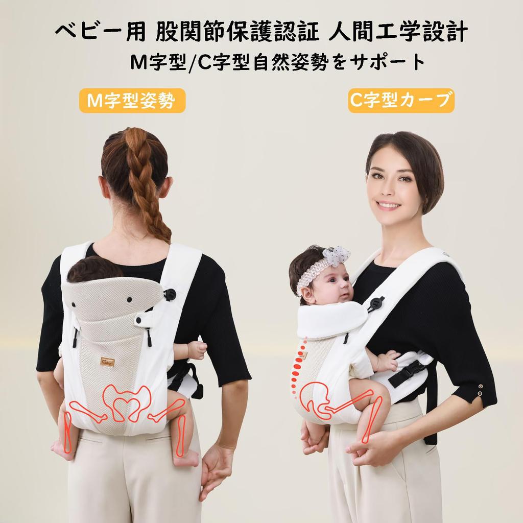 CUBY Baby Carrier, 3-Way, for Newborns, Inward/Inward Carry, Rayon, Breathable, Lightweight, with Waist Support, Suitable for Both Moms and Dads, All