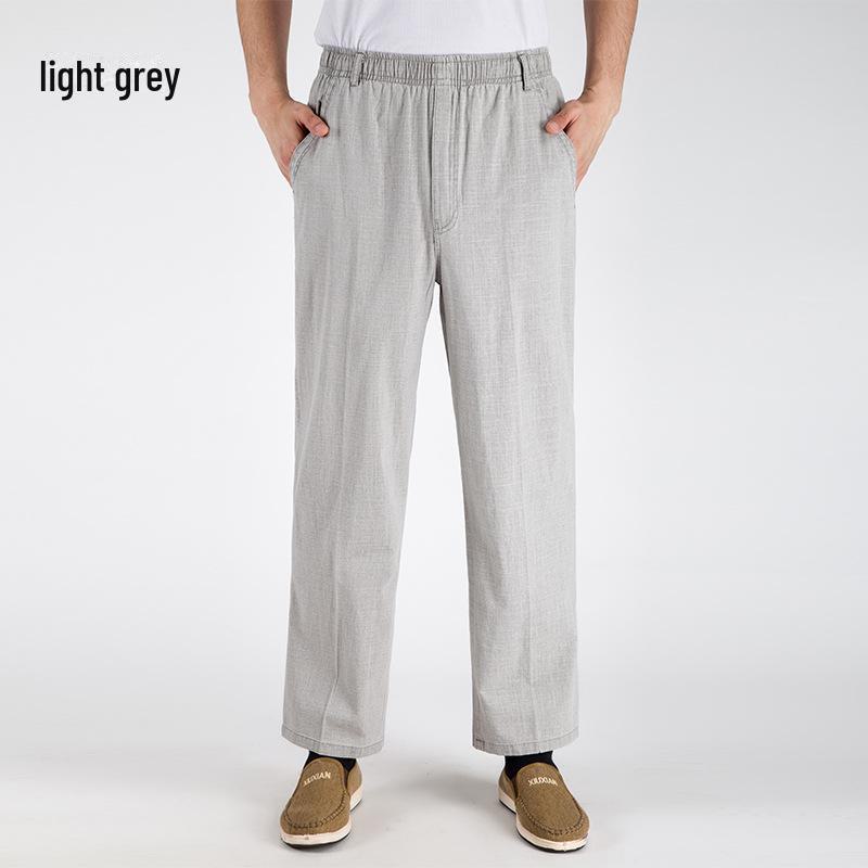 Men's High-Waist Linen Blend Pants: Breathable, Casual Fit for Summer
