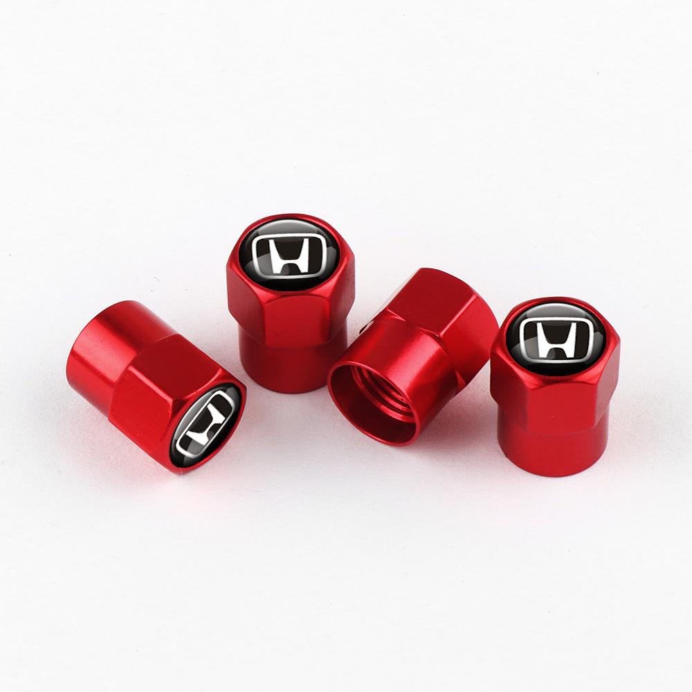 4Pcs Car Wheel Tire Valve Caps Metal Stem Cover Auto Accessories For Honda Civic City Accord Odyssey Fit Spirior Freed CRV Jazz