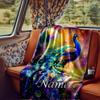 Peacock In A Dreamy Cosmic Landscape Blanketcustomizable With Your Namecomfortable And Stylish Perfect For Travel Beds Chairs Offices Sofas