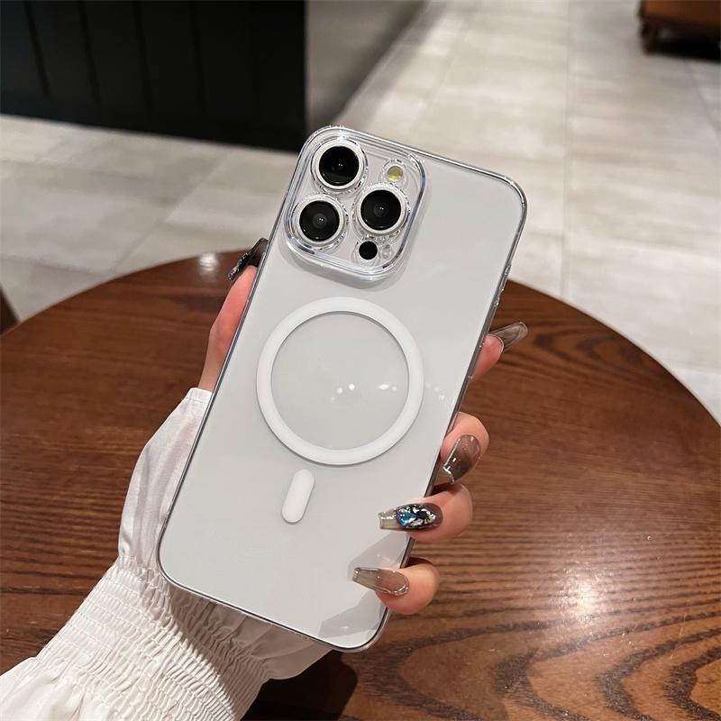 Magsafe Magnetic Phone Case For iPhone 16 15 14 Pro Max 13promax  Lens Bumper Shockproof Cover
