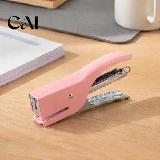 Heavy Duty Stapler for School Mini Handheld Stapler, with Ergonomic Curved Design, Macaron Supply Essentials Colored Compact Metal Daily Document