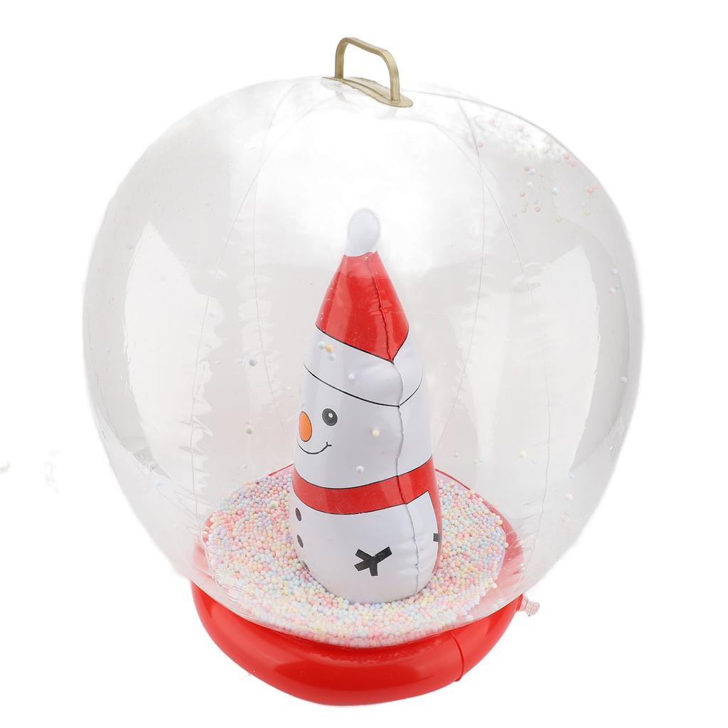 Weihnachten Aufblasbare Ornamentkugel 23,6 Zoll PVC LED Leuchtende Weihnachten Schneemänner Aufblasbare Kugel Außendekoration