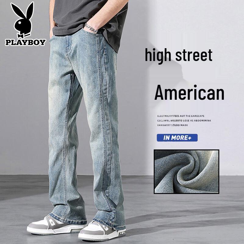 PLAYBOY Men s Loose Straight Fit Flare Jeans 3XL