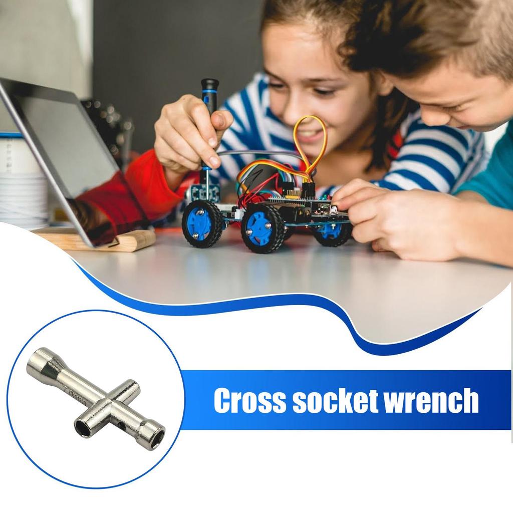 Compact Cross Socket Wrench Nut Maintenance Spanner for Electrician Home Repair Robotic Maintenance Tools