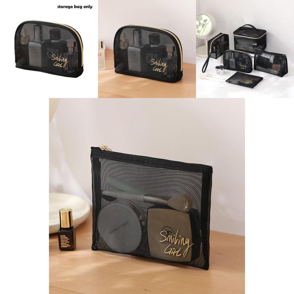 Durable Mesh Cosmetic Bag For Travel Toiletry Storage